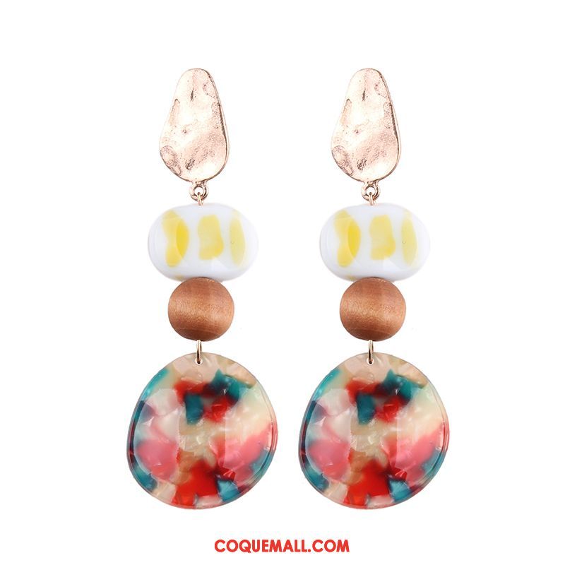 Boucles D'oreilles Femme All-match Été Multicolore, Boucles D'oreilles Réseau Vacances Beige
