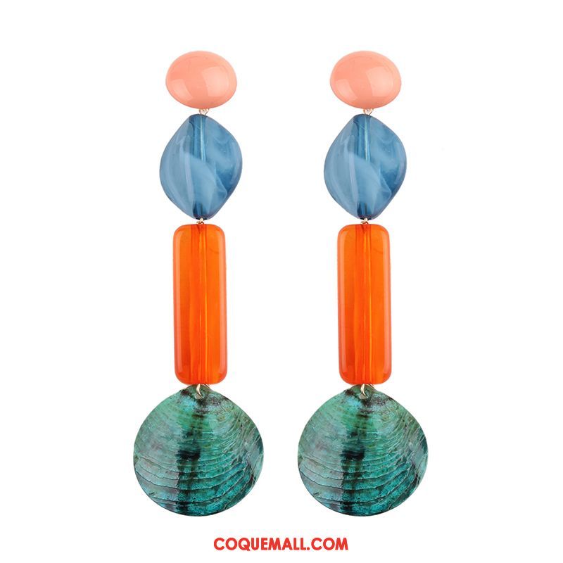 Boucles D'oreilles Femme All-match Été Multicolore, Boucles D'oreilles Réseau Vacances Beige