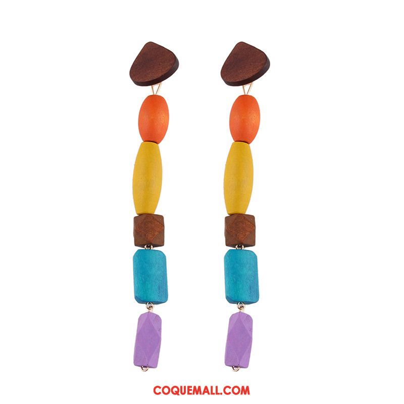 Boucles D'oreilles Femme All-match Été Multicolore, Boucles D'oreilles Réseau Vacances Beige
