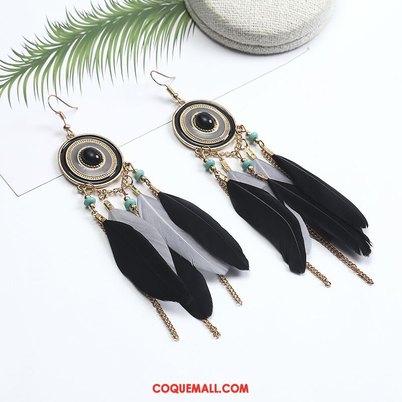 Boucles D'oreilles Femme Bord De Mer Vacances Tempérament, Boucles D'oreilles Tassel Tourisme Beige