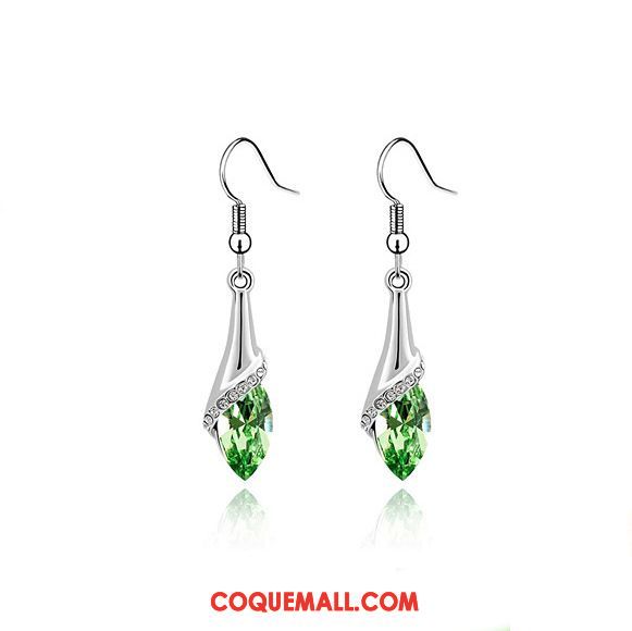 Boucles D'oreilles Femme Cristal Longue Section Argenté, Boucles D'oreilles Tempérament