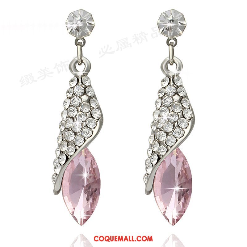 Boucles D'oreilles Femme Cristal Longue Section Argenté, Boucles D'oreilles Tempérament