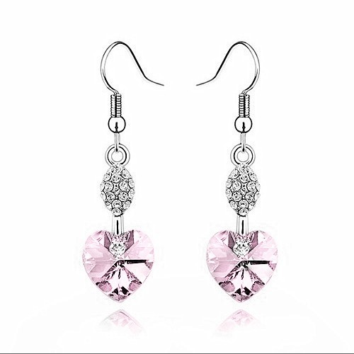 Boucles D'oreilles Femme Cristal Longue Section Argenté, Boucles D'oreilles Tempérament