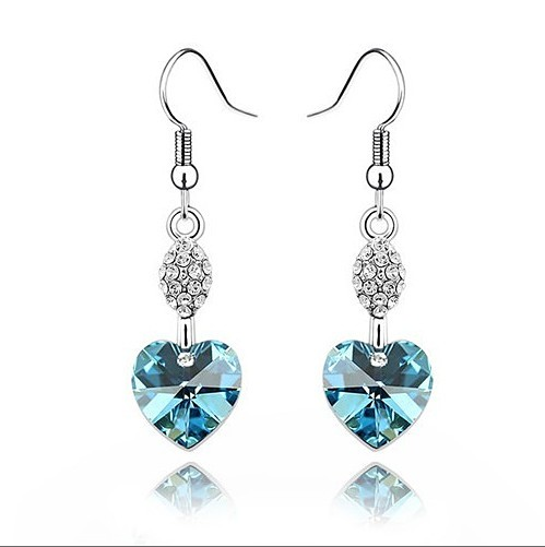 Boucles D'oreilles Femme Cristal Longue Section Argenté, Boucles D'oreilles Tempérament