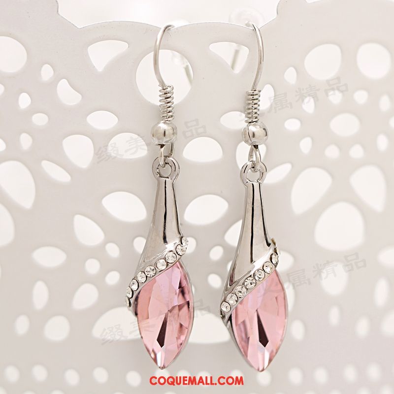Boucles D'oreilles Femme Cristal Longue Section Argenté, Boucles D'oreilles Tempérament