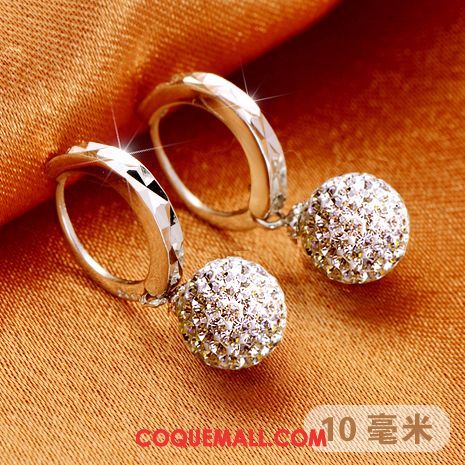 Boucles D'oreilles Femme Cristal Modèles Féminins Perle, Boucles D'oreilles Longue Section Argenté