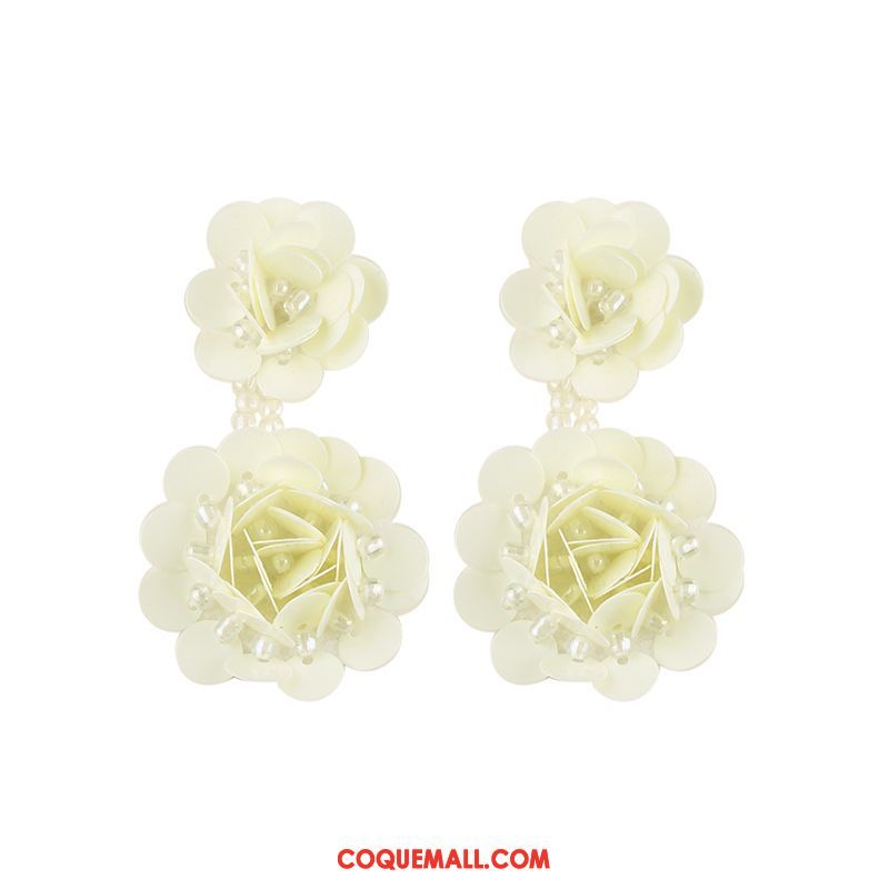 Boucles D'oreilles Femme Europe Multicolore Réseau, Boucles D'oreilles Paillettes Fleurs