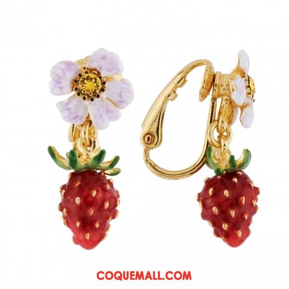 Boucles D'oreilles Femme Fraise Fleurs Petit, Boucles D'oreilles Tassel