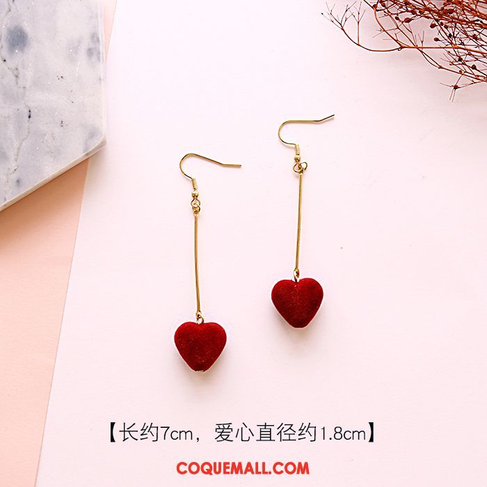 Boucles D'oreilles Femme Hiver Rouge Hairball, Boucles D'oreilles Nouveau Tassel