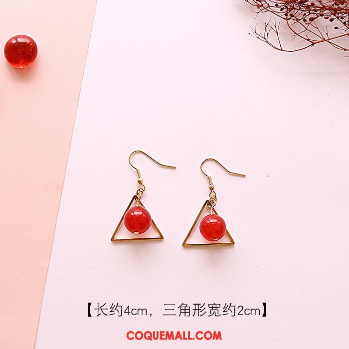 Boucles D'oreilles Femme Hiver Rouge Hairball, Boucles D'oreilles Nouveau Tassel