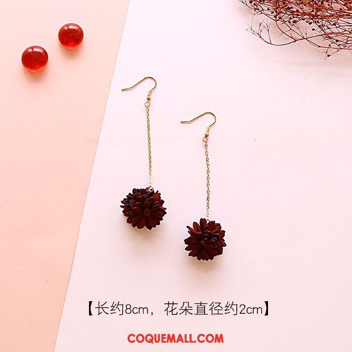 Boucles D'oreilles Femme Hiver Rouge Hairball, Boucles D'oreilles Nouveau Tassel