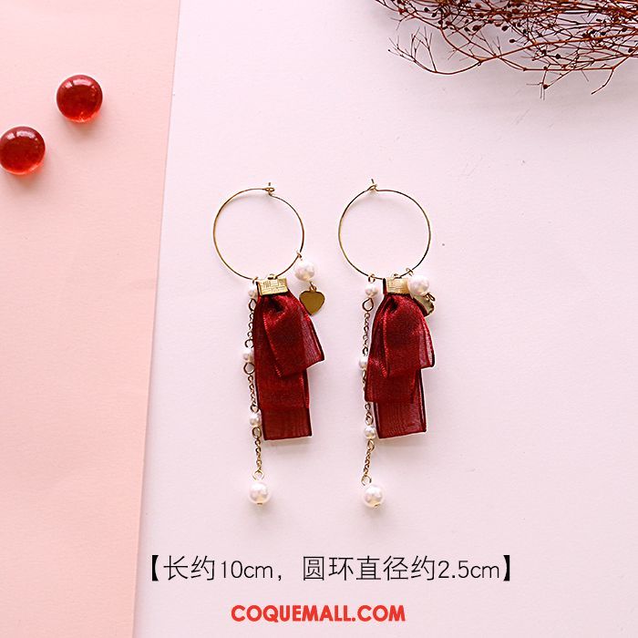 Boucles D'oreilles Femme Hiver Rouge Hairball, Boucles D'oreilles Nouveau Tassel