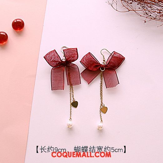 Boucles D'oreilles Femme Hiver Rouge Hairball, Boucles D'oreilles Nouveau Tassel