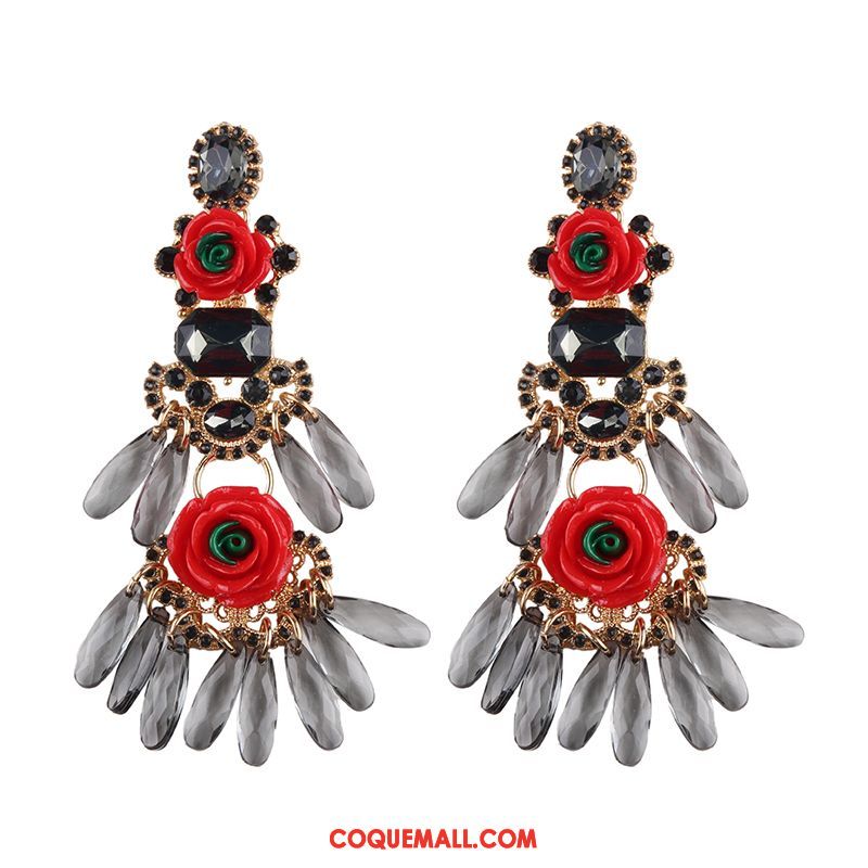 Boucles D'oreilles Femme Le Nouveau Accessoires Multicolore, Boucles D'oreilles Rétro Fleur