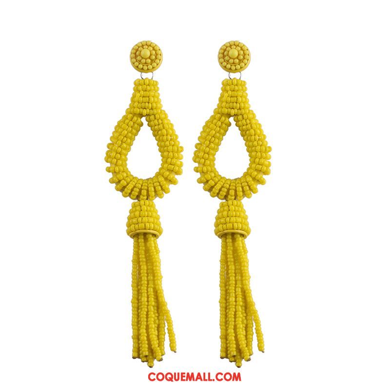 Boucles D'oreilles Femme Le Nouveau Rétro Multicouche, Boucles D'oreilles Folk-custom Modèles Féminins Beige