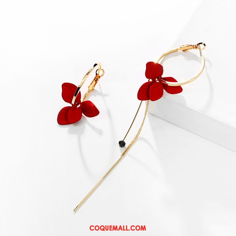 Boucles D'oreilles Femme Longue Section Pétale Tendance, Boucles D'oreilles Tempérament Fleurs