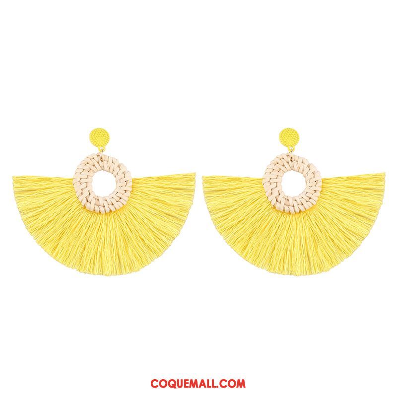 Boucles D'oreilles Femme Manuel Longue Section Vacances, Boucles D'oreilles Tissage Tassel