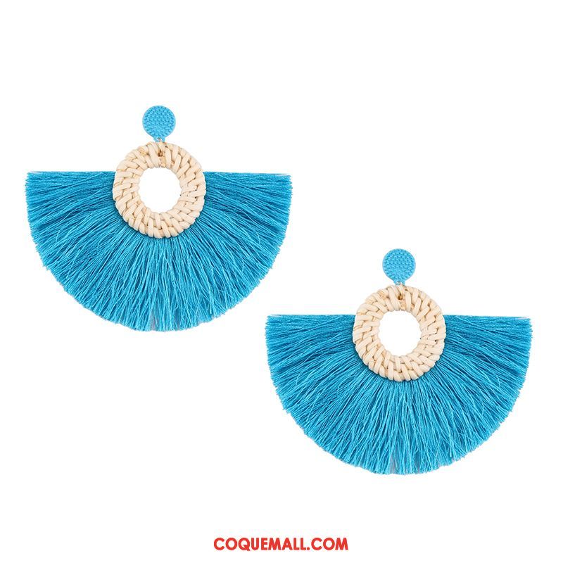 Boucles D'oreilles Femme Manuel Longue Section Vacances, Boucles D'oreilles Tissage Tassel