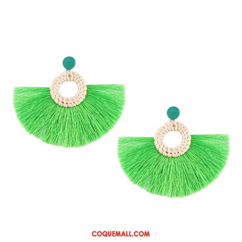 Boucles D'oreilles Femme Manuel Longue Section Vacances, Boucles D'oreilles Tissage Tassel