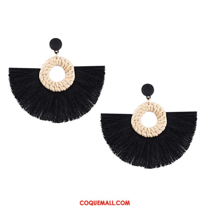 Boucles D'oreilles Femme Manuel Longue Section Vacances, Boucles D'oreilles Tissage Tassel