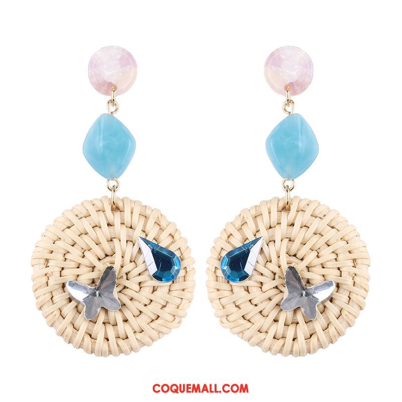 Boucles D'oreilles Femme Manuel Longue Section Vacances, Boucles D'oreilles Tissage Tassel