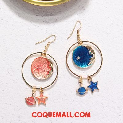 Boucles D'oreilles Femme Personnalité Cœur Simple, Boucles D'oreilles Tempérament Ciel Étoilé