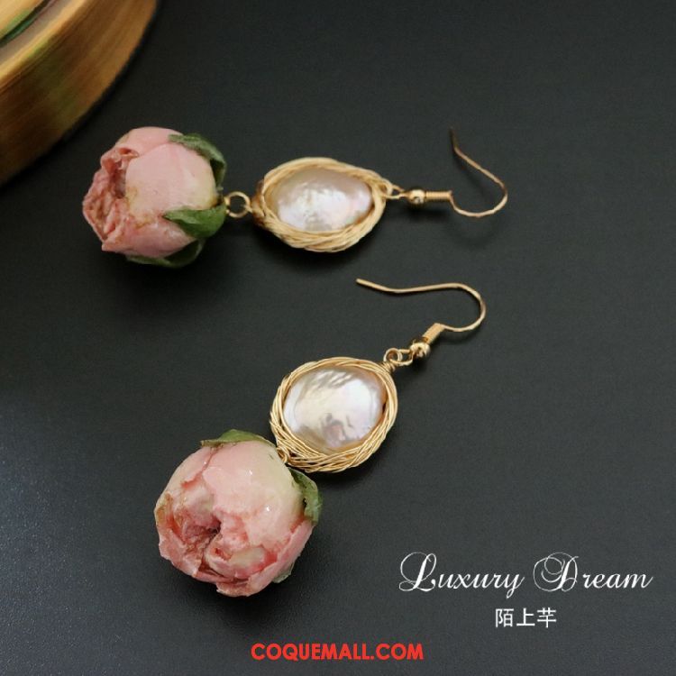 Boucles D'oreilles Femme Poudre Fleur Ultra, Boucles D'oreilles Original Rose