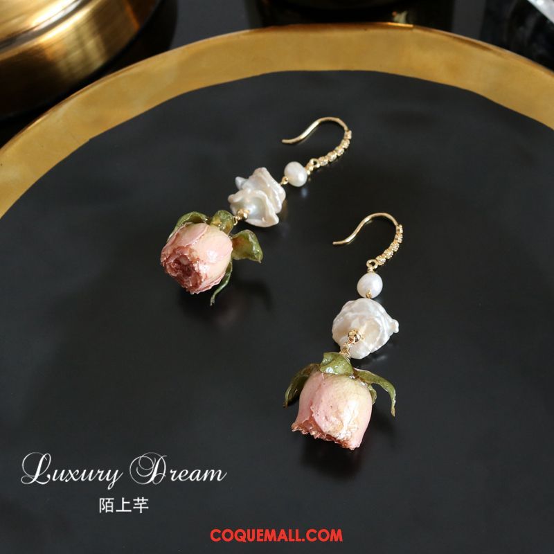 Boucles D'oreilles Femme Poudre Fleur Ultra, Boucles D'oreilles Original Rose