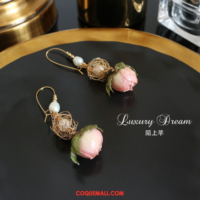 Boucles D'oreilles Femme Poudre Fleur Ultra, Boucles D'oreilles Original Rose