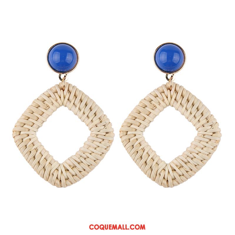 Boucles D'oreilles Femme Réseau Rond Tissage, Boucles D'oreilles Rouge Le Nouveau