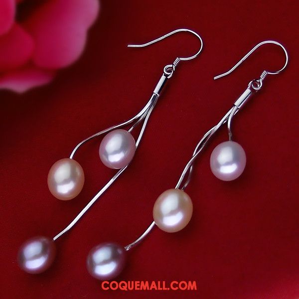 Boucles D'oreilles Femme Tassel Argenté Modèles Féminins, Boucles D'oreilles Perle Longue