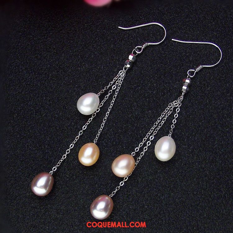 Boucles D'oreilles Femme Tassel Argenté Modèles Féminins, Boucles D'oreilles Perle Longue