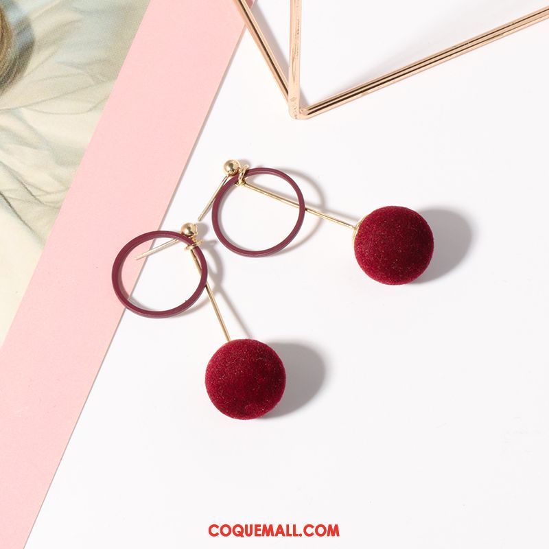 Boucles D'oreilles Femme Tempérament Mode Rouge, Boucles D'oreilles Simple Nouveau