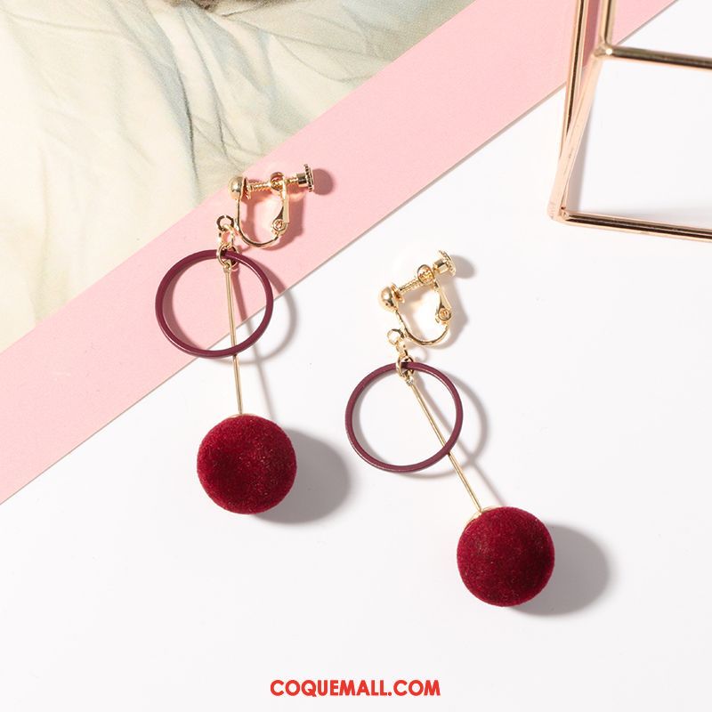 Boucles D'oreilles Femme Tempérament Mode Rouge, Boucles D'oreilles Simple Nouveau