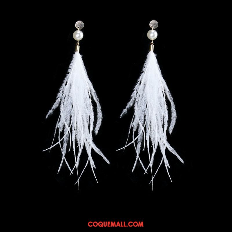 Boucles D'oreilles Femme Ultra Vacances Longue Section, Boucles D'oreilles Tassel Folk-custom Beige