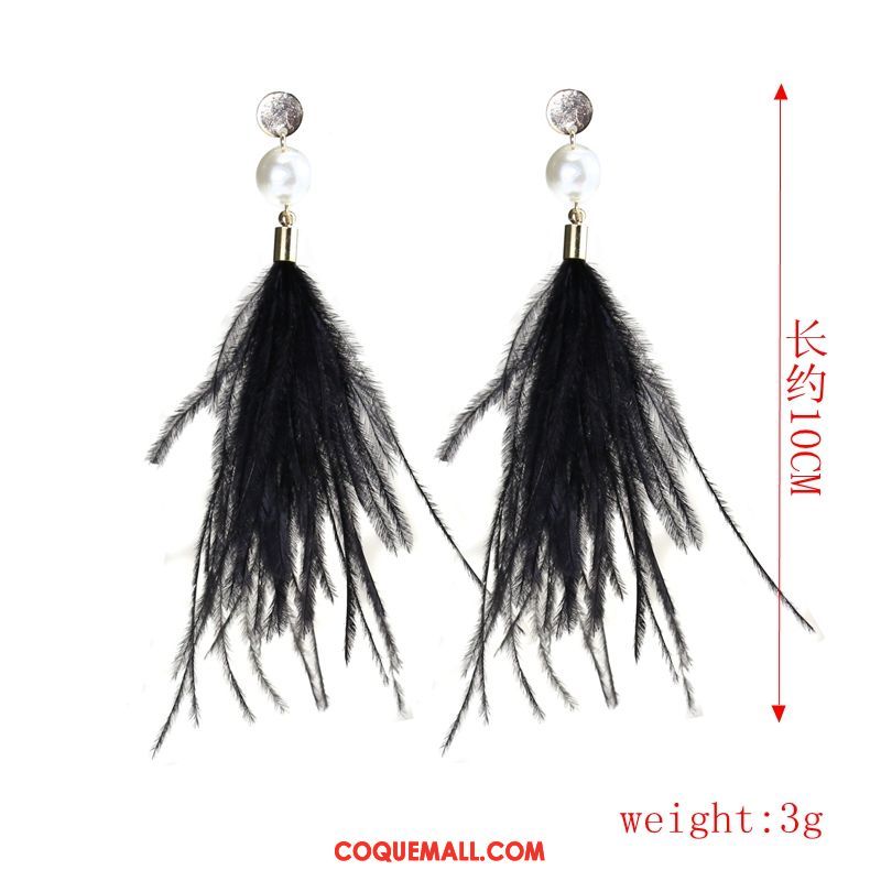 Boucles D'oreilles Femme Ultra Vacances Longue Section, Boucles D'oreilles Tassel Folk-custom Beige