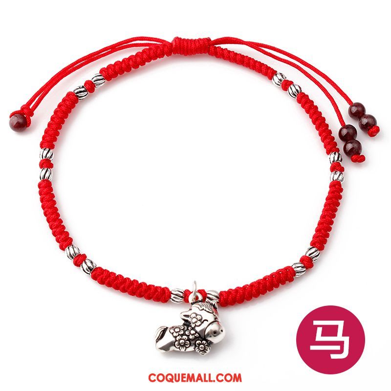 Bracelet De Cheville Femme Homme Argenté Rouge, Bracelet De Cheville Personnalité