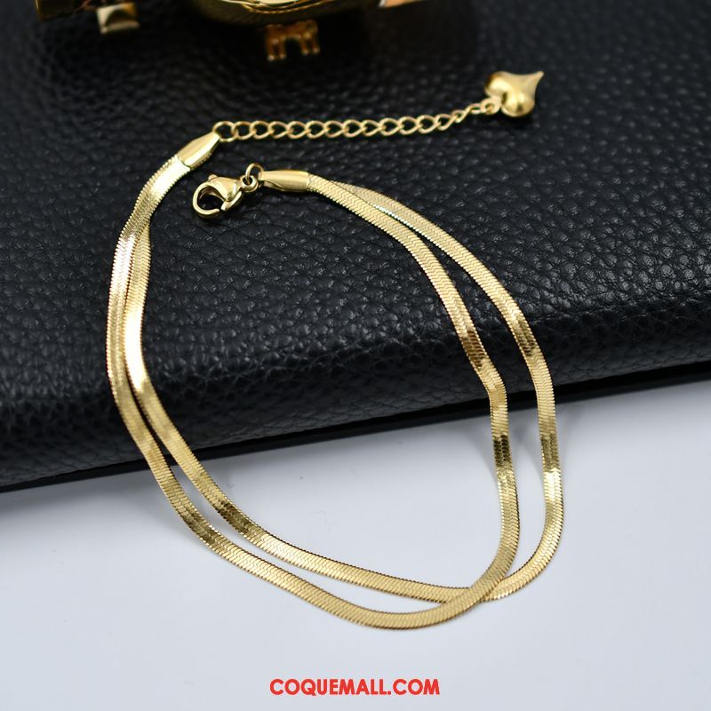 Bracelet De Cheville Femme Jaune Couleur Étudiant, Bracelet De Cheville Rose Mode Gold
