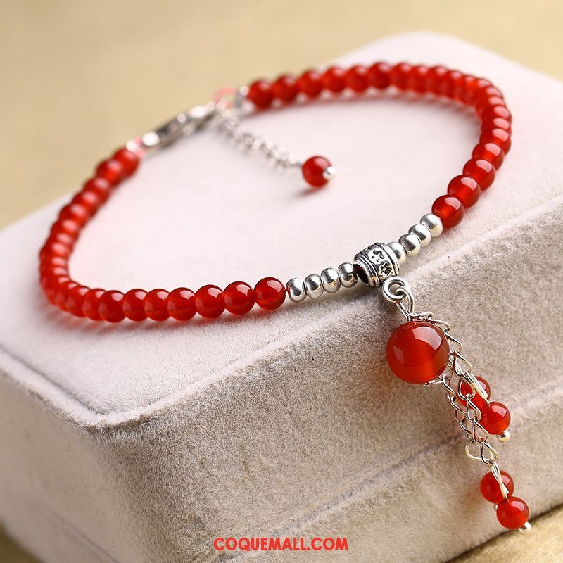 Bracelet De Cheville Femme Mode Rouge Simple, Bracelet De Cheville Cristal Accessoires