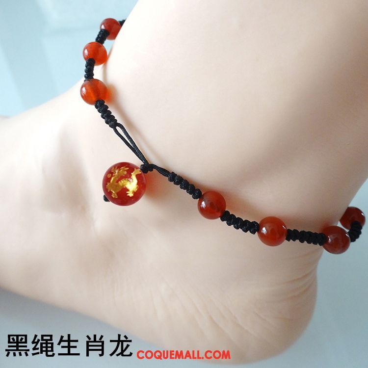 Bracelet De Cheville Femme Pure Manuel Homme, Bracelet De Cheville Tissage Rouge