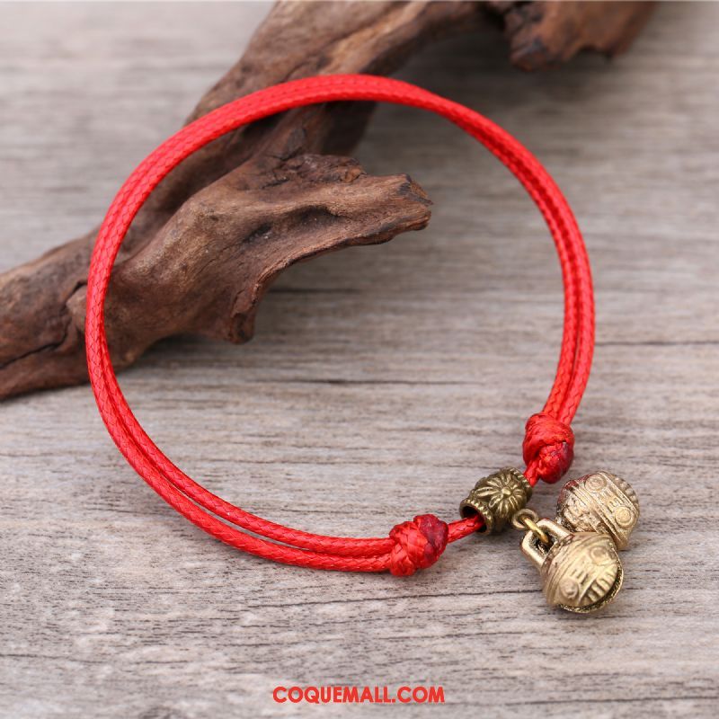 Bracelet De Cheville Femme Rétro Rouge Simple, Bracelet De Cheville Homme Bracelet