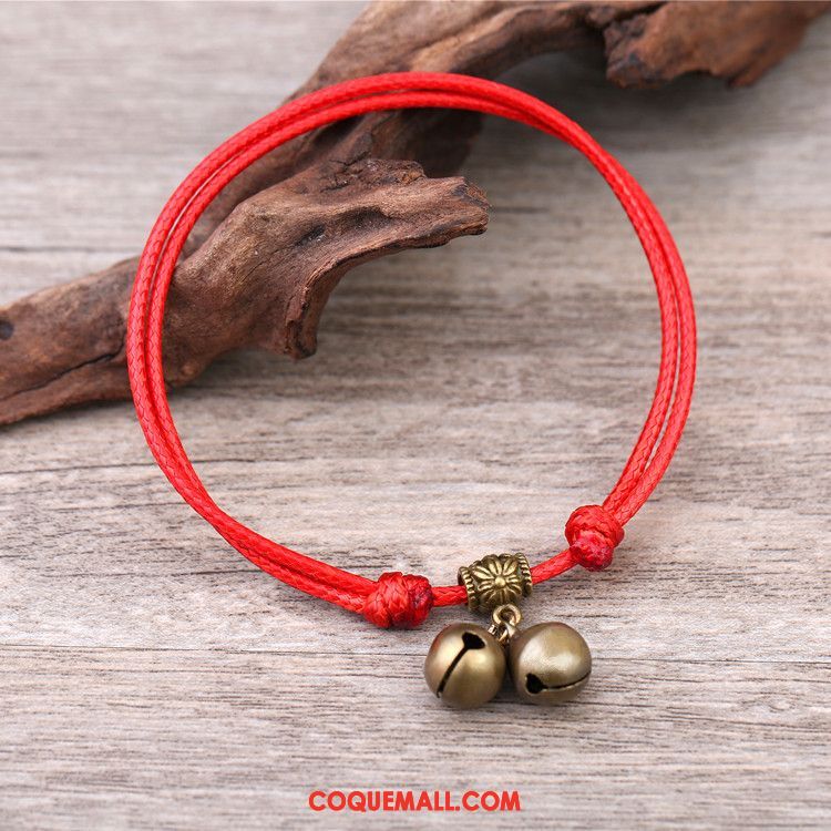 Bracelet De Cheville Femme Rétro Rouge Simple, Bracelet De Cheville Homme Bracelet