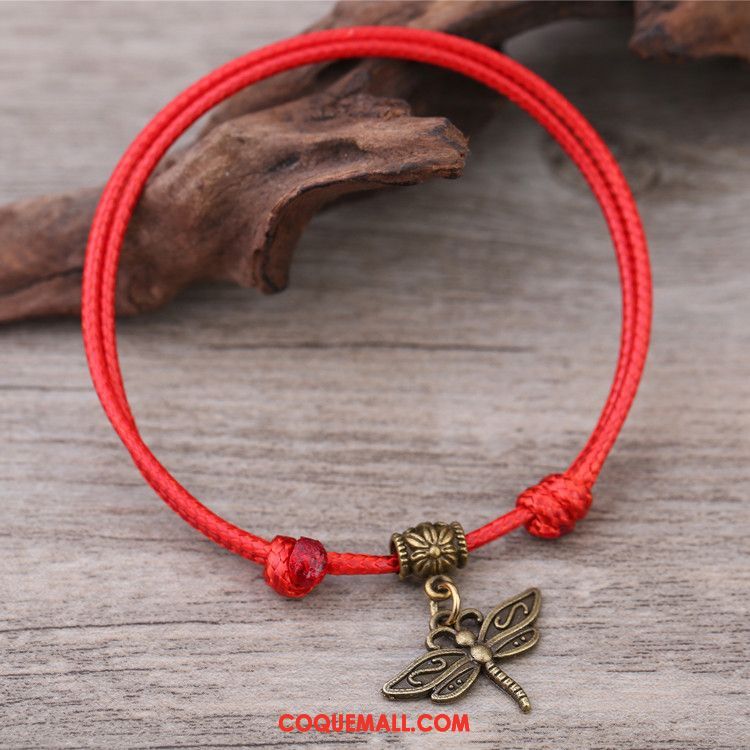 Bracelet De Cheville Femme Rétro Rouge Simple, Bracelet De Cheville Homme Bracelet