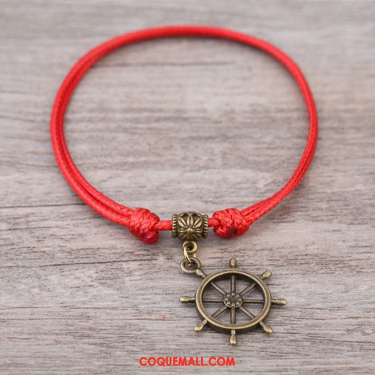 Bracelet De Cheville Femme Rétro Rouge Simple, Bracelet De Cheville Homme Bracelet