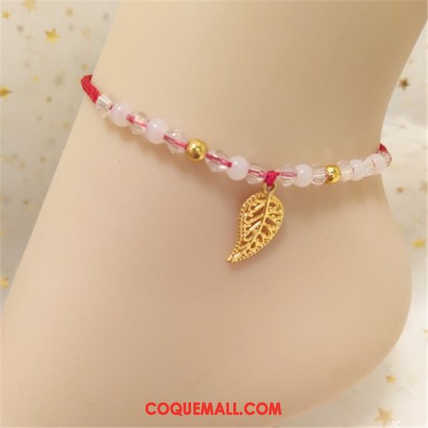 Bracelet De Cheville Femme Simple Grand Allongé, Bracelet De Cheville Rose Grande Taille Gold