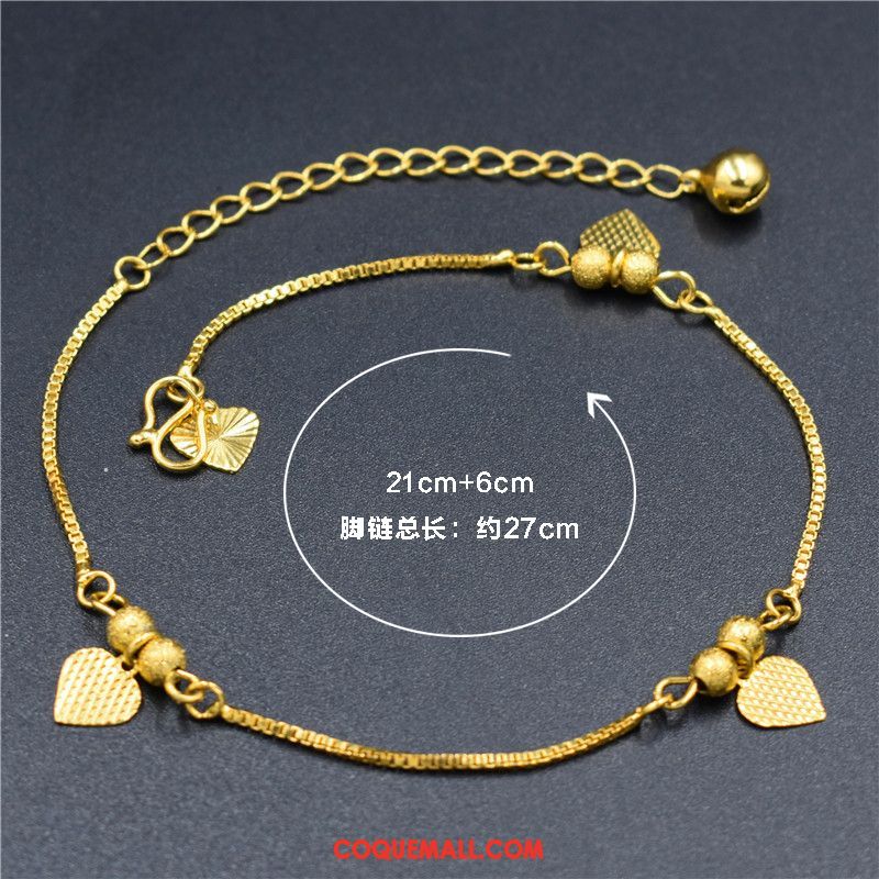 Bracelet De Cheville Femme Simple Pendentif Sexy, Bracelet De Cheville Jaune Petit Gold Sandfarben