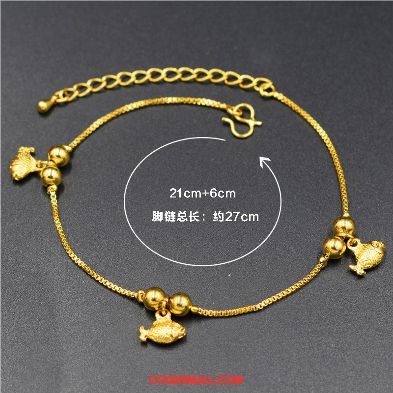 Bracelet De Cheville Femme Simple Pendentif Sexy, Bracelet De Cheville Jaune Petit Gold Sandfarben