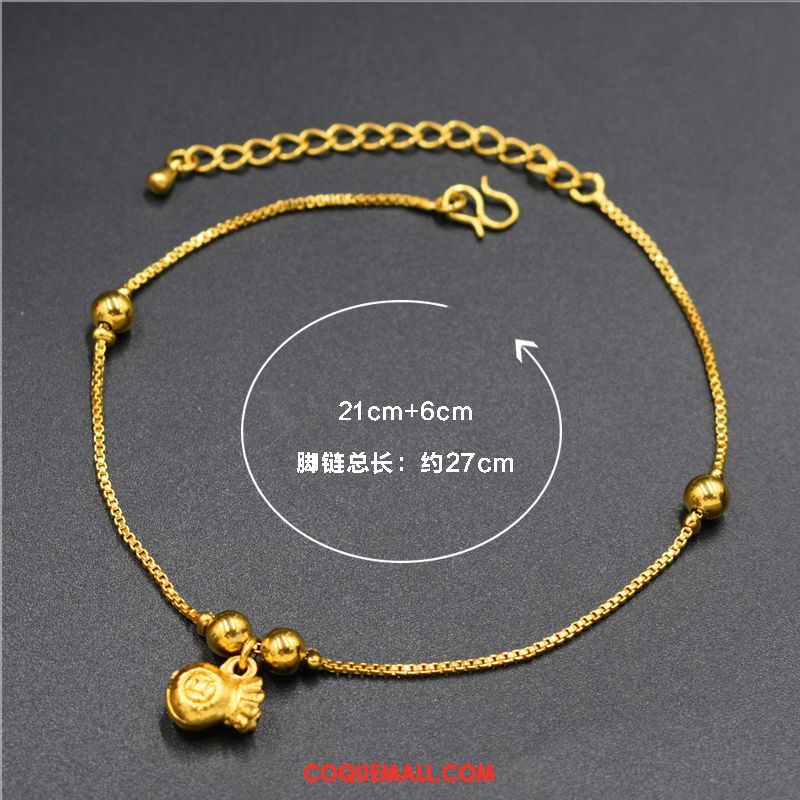 Bracelet De Cheville Femme Simple Pendentif Sexy, Bracelet De Cheville Jaune Petit Gold Sandfarben