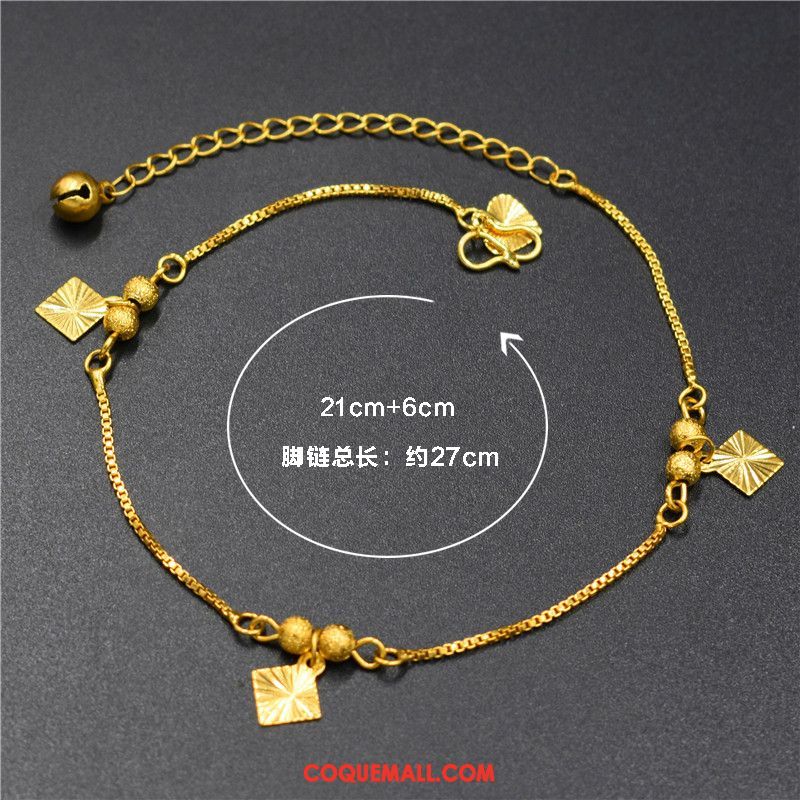 Bracelet De Cheville Femme Simple Pendentif Sexy, Bracelet De Cheville Jaune Petit Gold Sandfarben
