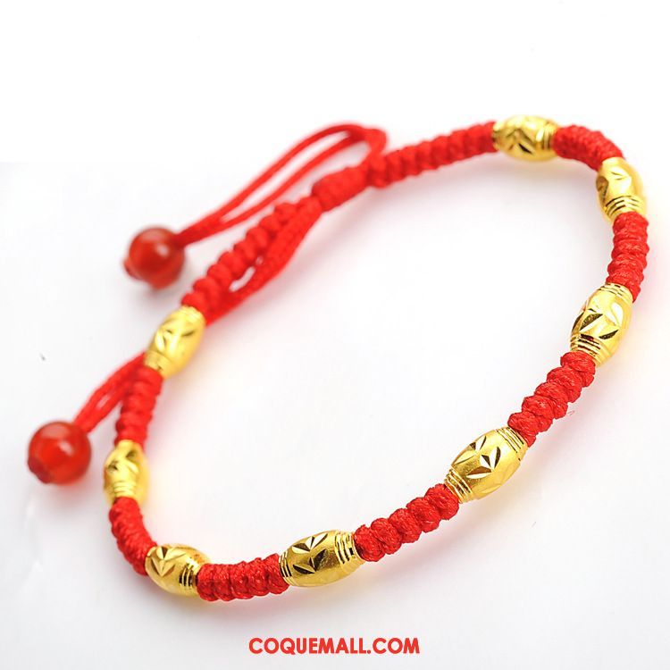 Bracelet De Cheville Femme Simple Tissage Jaune, Bracelet De Cheville Manuel Sexy Gold